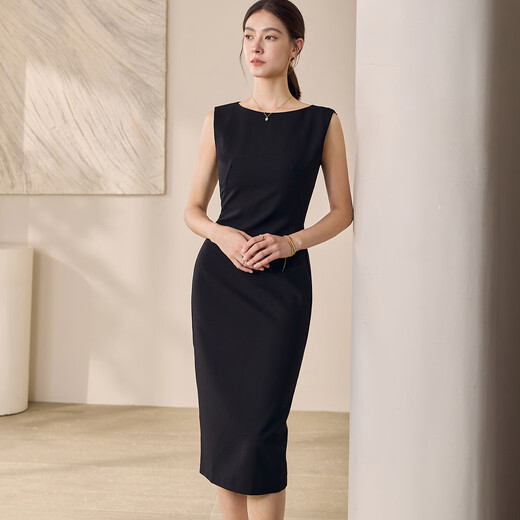 
ROEYSHOUSE Luoyi unique small shawl dress two-piece set 2025 summer new fashion slim fit set 12159 black L
