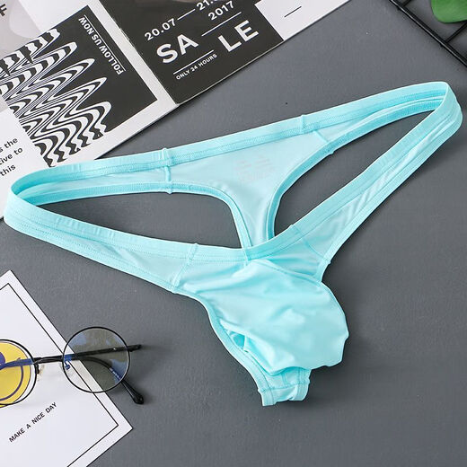 Thong men's new men's thong pants men's ice silk low-waisted large bag tight thin straps sexy and interesting white M 100Jin Jin is equal to about 0.5 kg