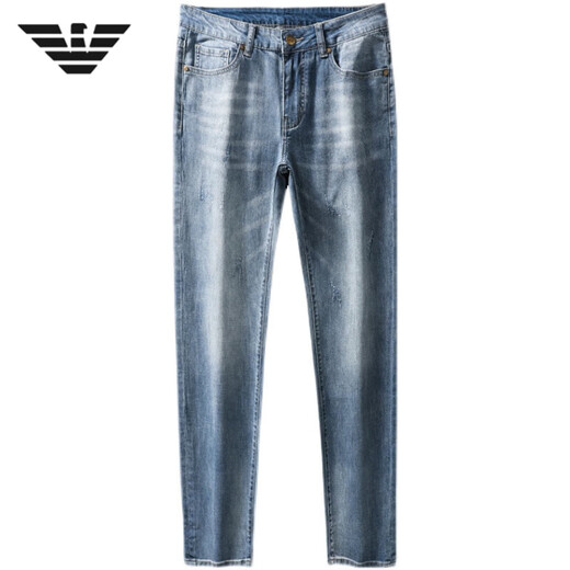 Chiarmania Armani trendy light blue jeans men's summer thin Korean style slim-fitting casual pants light blue 9901 spring and summer new style 28 = waist 2 feet 1