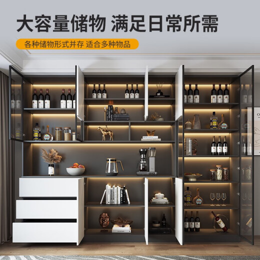 欧派（OPPEIN）2025最新款餐边柜高柜一体靠墙现代简约客厅餐厅家用茶水酒柜收纳 款式12240*40*220顺丰安装 双门