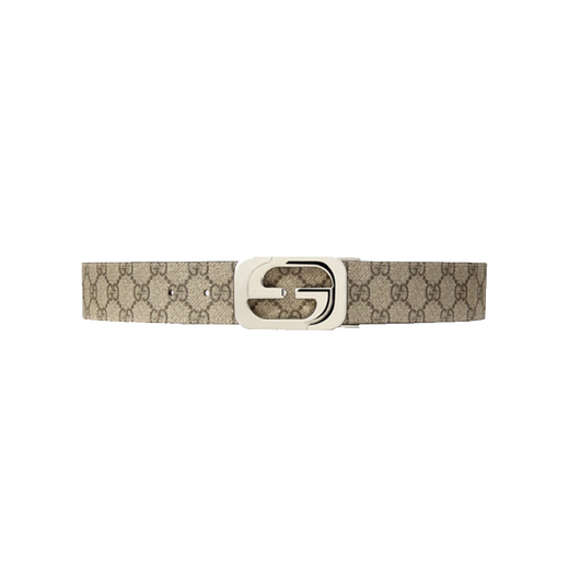 Gucci men's belt fashion double-sided cut-out men's belt [authentic] [gift] Coffee 245861 KGDHN 9767 105