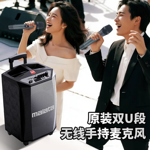 Malata M+9017C outdoor electric acoustic guitar folk singing instrument speaker square dance performance audio wireless Bluetooth home trolley speaker U-section microphone 12 inches