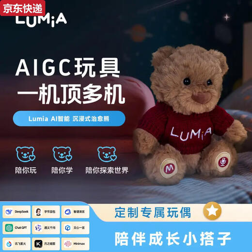 
Qilicai Ai Enlightenment Club Early Education Speaking English Smart Dialogue Bear Children's Day Toys Women's Gift Lumia Bear