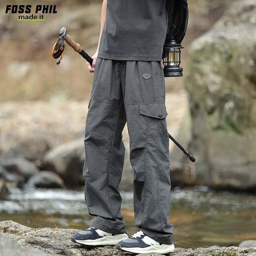 
Foss Phil mountain range charge pants men's spring and autumn three-dimensional loose work clothes outdoor sports straight casual pants 756 gray L