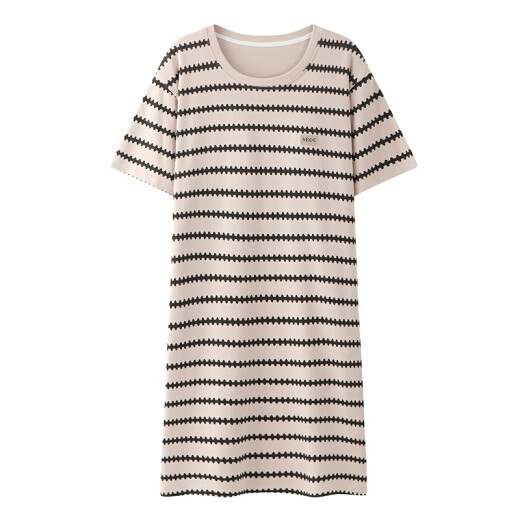 Yalu avec poitrine de poitrine intégrée de nuit à manches courtes en coton pur à manches courtes pour les femmes en été 2025, un pyjamas de coton nouveau lâche et peut être porté à l'extérieur de ZB: x12529 [coton poitrine poitrine] M [suggéré 80-100jin [Jin est égal à 0,5 kg]]]]
