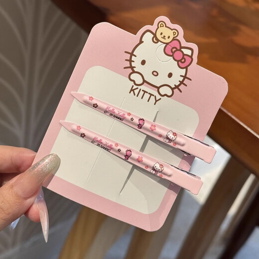Cute Sakura cat duckbill clip for girls makeup fluffy one-word clip soft cute cartoon ins style versatile bangs clip Sakura kt makeup clip hot selling 6-piece set 3 pieces each