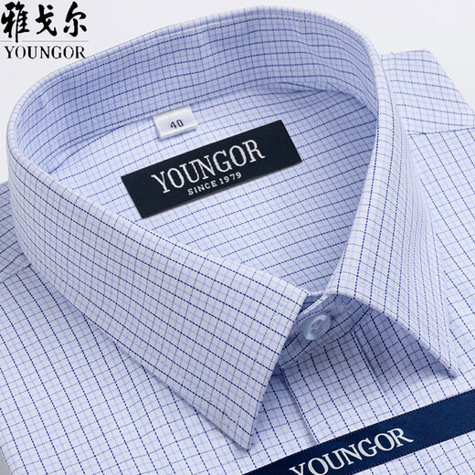 
Yageor flagship official store short-sleeved shirt men's summer pure cotton middle-aged casual business iron-free plaid professional shirts Short-sleeved DX6636 43 suggestions [170-190Jin[Jin equals 0.5 kg]]