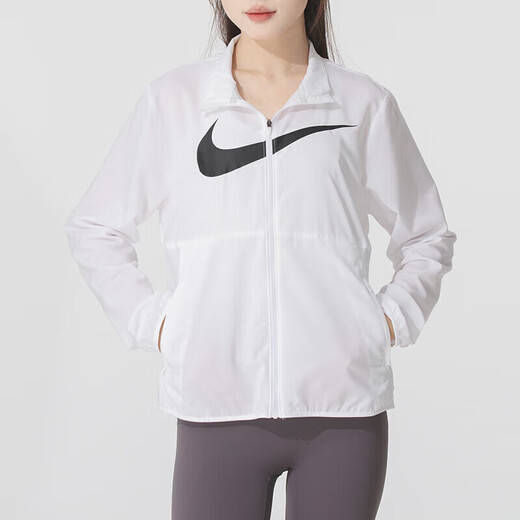 耐克（NIKE）外套女装夏季新款户外健身运动服时尚立领防风休闲夹克 白色 S
