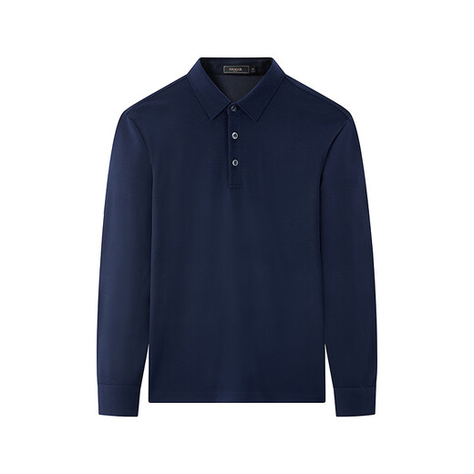Youngor long-sleeved POLO shirt men's wool blended fabric men's POLO shirt soft and comfortable 2025 new product Navy VLYM519960FCA 2XL (recommended 165-180Jin Jin equals 0.5 kg)