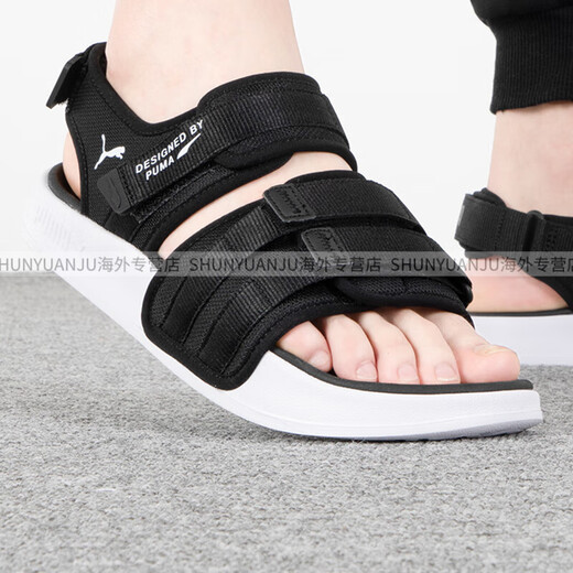 彪马（PUMA）官方运动凉鞋男女鞋23夏季新款魔术贴户外沙滩鞋3879-01-04 389079-01_主图款 35.5