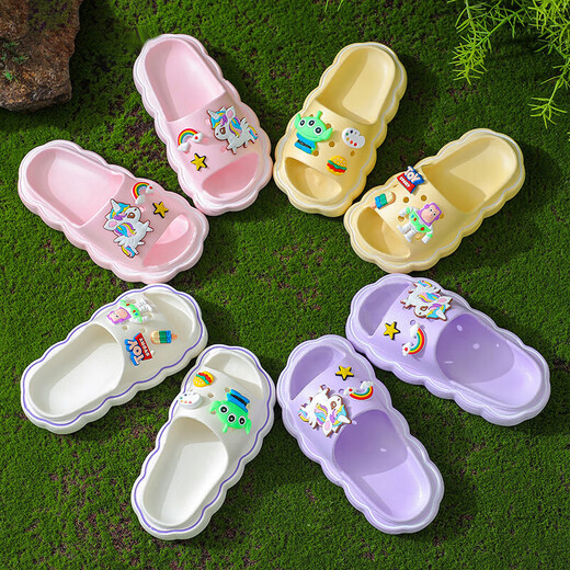 Ormenwe children's slippers summer cute cartoon indoor non-slip slippers for boys and girls ER-QY-01 pink 28 28-29