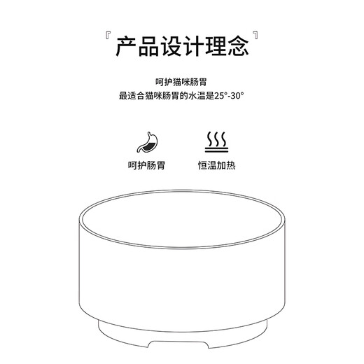 POPOCOLA恒温猫狗饮水机酸奶机宠物加热碗冬天保温喝水器 白色恒温加热碗大号(1000ml)