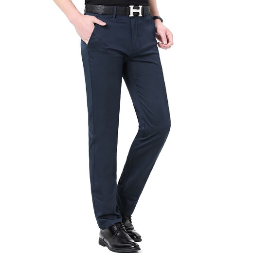 Jinba Men's Clothing (K-Boxing) brand men's pure cotton straight-leg pants without ironing middle-aged business casual high-waist trousers counter same style khaki 9226-1 black 9226-3 42 waist circumference 3 feet 3