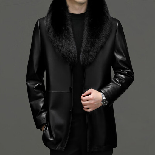 Chaqueta de cuero para hombres de alta gama de alta gama de Bolomido Luxury para un negocio versátil de otoño largo e invierno.