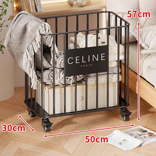 Holz Gege Yoga Matten Lagerkorb Fitnessstudio -Geräte Yoga -Lieferungen mit Rädern Haushaltssportwerkzeuge Badminton Racket Store Rack Hauptbild Schwarz groß [50*30*57 cm]