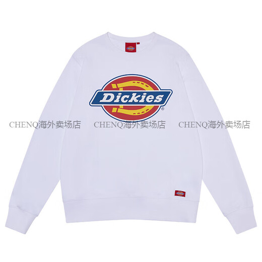 Dickies情侣款印花圆领卫衣套头潮牌男女同款宽松纯棉上衣 黑色12596 XS