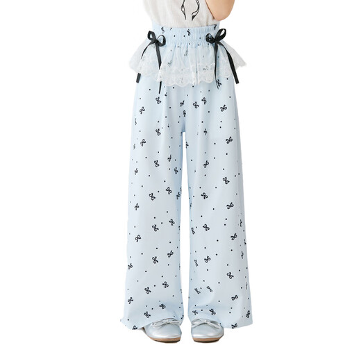 
Yoyo one (Yoyo one) children's clothing girls wide-leg pants summer children's ultra-thin trousers mosquito-proof summer ice silk cool pants two-pack [15305 blue +15277 blue] 150 150cm