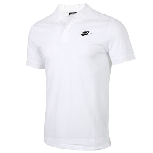 Nike (NIKE) polo shirt T-shirt 2025 new men's breathable running training fitness cycling white stand collar shirt short sleeves official FN3895-100 L 130-150Jin [Jin equals 0.5 kg]