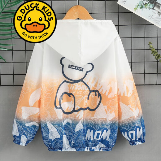 G.DUCKKIDS brand children's clothing children's sun protection clothing boys summer thin coat 2023 new summer clothes boys long-sleeved skin blue 140 cm