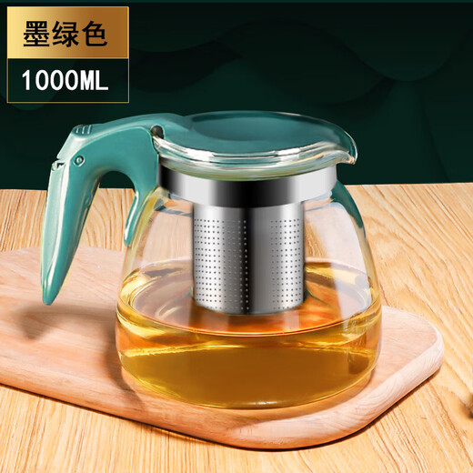 Tea bar machine, water dispenser, glass electric kettle, teapot, tea table, electric tea stove, thermal kettle, single pot with filter, high temperature resistant tea set, large capacity kettle, teapot, tea water separation, green half-handle style