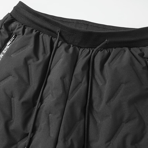 Scarecrow (MEXICAN) casual pants for young men, plus fleece pants for men, thickened warm cotton pants, windproof and waterproof pants, black leggings 2XL