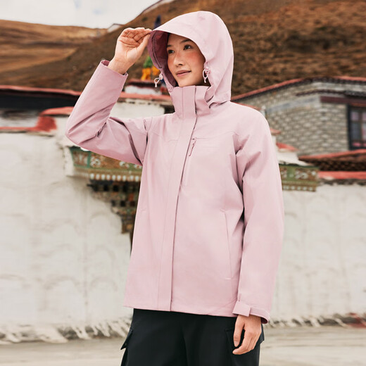 TOREAD 3-in-1 Shock Clothes Men and Women 25 New Outdoor Sports Windproof Warm Waterproof Water-Porcelain Wet-Porcelain Hiking Coat Porcelain Tile Powder Women XL