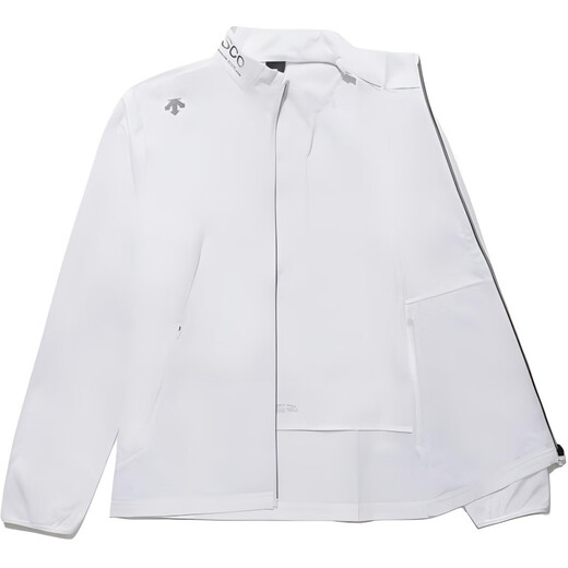 
DESCENTE solid color stand collar long sleeve jacket uniform for men and women white 110