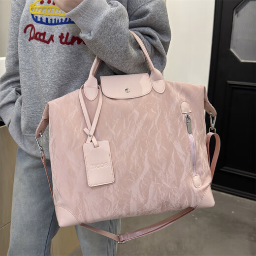 新款大容量短途旅行包简约时尚百搭男女健身包行李包旅行手提单肩 棕色 均码