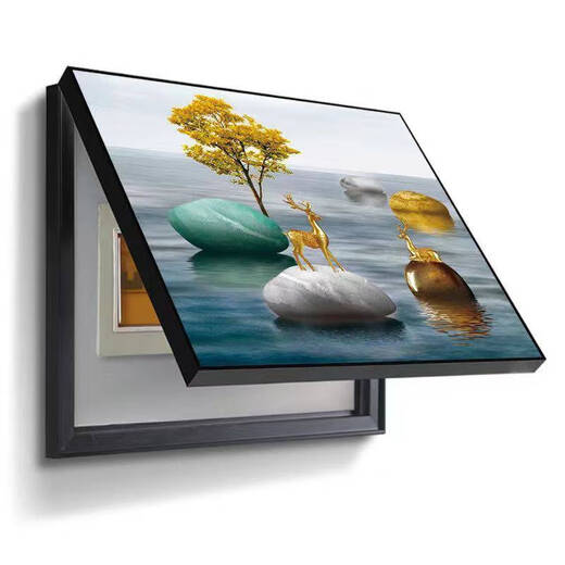 Pupan Electric Meter Box Decoration Painting without Punching and Covering Hanging Painting Modern Living Room Dining Room Empty Open Box Mural Distribution Cabinet Main Switch kh695-A2 Home and Fugui 40*30 Can Cover Horizontal Length 33* Vertical HEIGHT 23