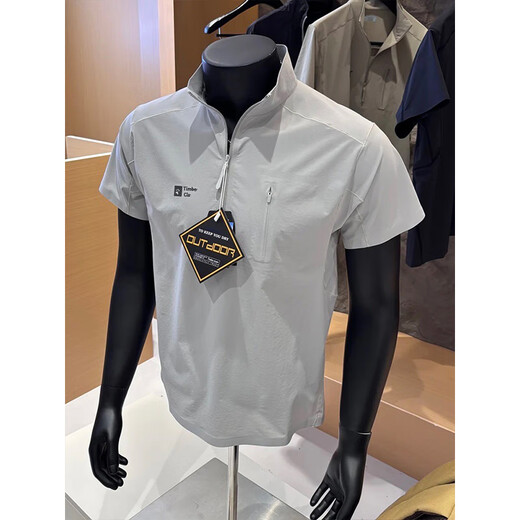 Khaki green half-zip quick-drying short-sleeved men's summer fashion brand cool sports t-shirt outdoor cycling suit polo shirt Khaki green upgraded model has no rival at the same price XL XL one size fits all