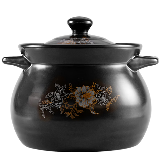 SKIG casserole stew pot household gas pot soup pot ceramic pot small casserole high temperature resistant Chinese medicine soup pot pot clay pot pot pot pot pot double color flower 3-5 people burned and replaced 3892ml