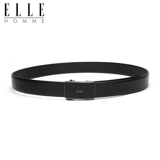 Elle Homme Herrengürtel Business Fashion Automatischer Schnalle -Gürtel, Top -Layer -Kuhspurgürtel, Herren 3235 Black 110 cm Geschenkbox