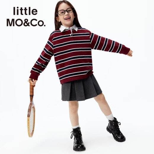 Little MO&Co.little moco children's clothing 25 winter new style Martin boots for boys and girls, low boots, fashionable, sweet and cool, black 28, inner length 19cm