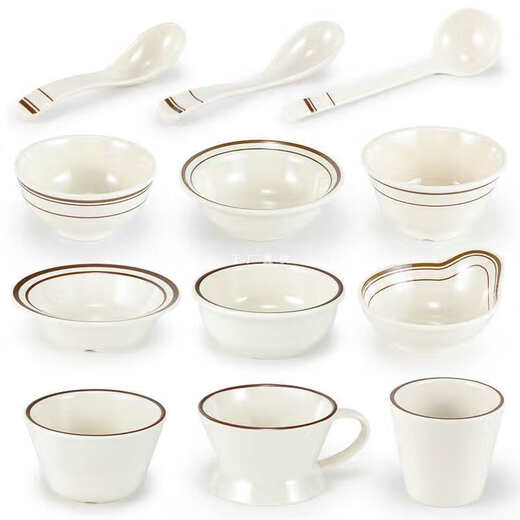 
Melamine imitation porcelain tableware set hotel hot pot soup bowl rice bowl cup spoon LD-1047 coffee side