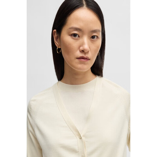 Hugo Boss (Hugo Boss) [BC Direktpost] Frauen der weißen Woll -Strickjacke für Frauen 50531297_118 Chinesisches Valentinstag -Geschenk xs
