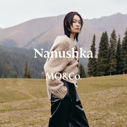 MO&Co. Nanushka designer joint sweater 2025 winter new alpaca wool thick MBE4SWT003 light floral camel XS /155