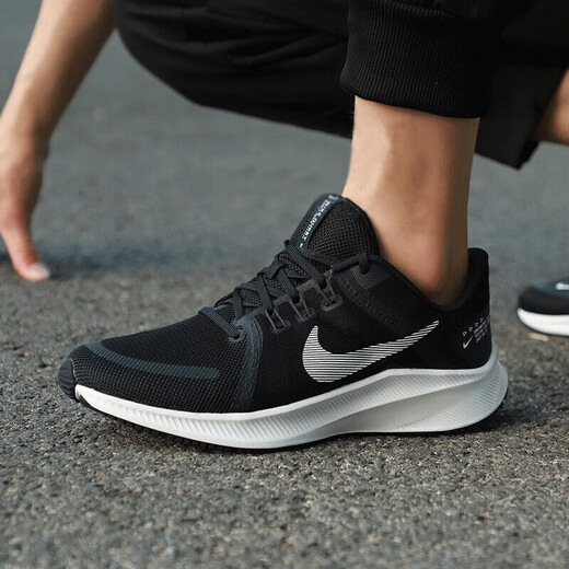 
Nike (NIKE) running shoes men's shoes 2025 summer new sports shoes RUN SWIFT 3-side shock absorbing casual shoes DA1105-006 black silver hook 45