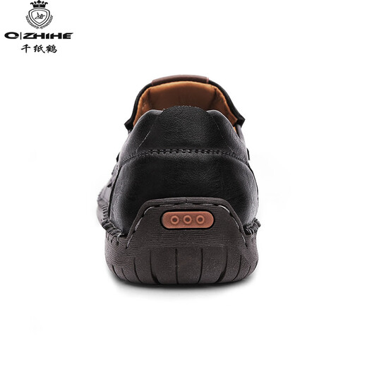 Mille papier grue luxe 2025 Nouveau couture à la main de grande taille chaussures décontractées chaussures de place pour hommes chaussures simples chaussures en cuir masculin 9918 noir 38