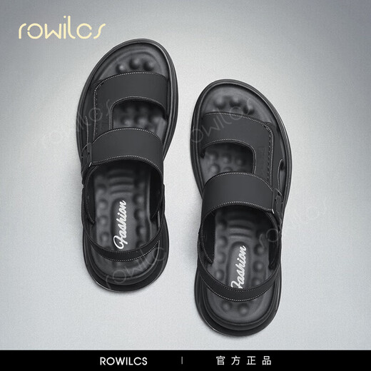 Rowilcs Brand Sandals Мужские лето 2025 г. Новый стиль носить не скользкий антиодор папа пляж на открытый рыбалка мужские сандалии 2425010 Black [y] 38