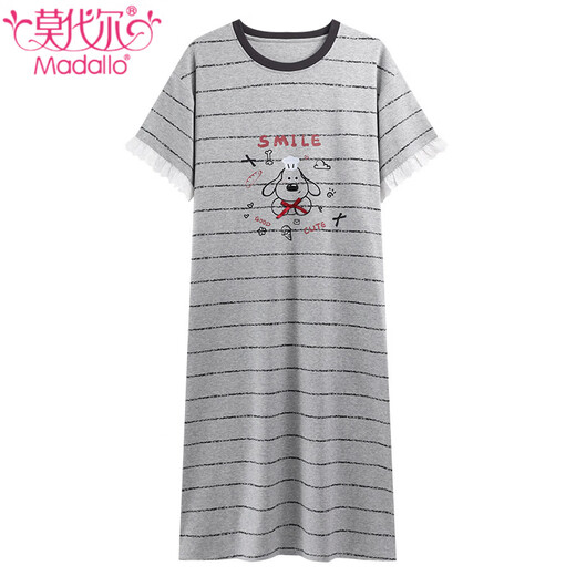 Modal nightgown for women 2025 summer new short-sleeved thin loose large size cute cartoon casual simple home dress Z653 L