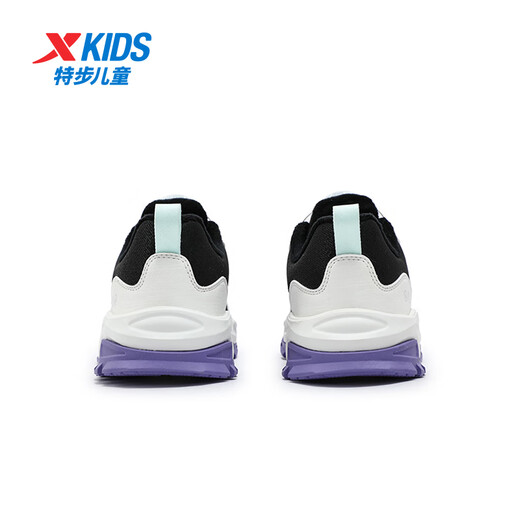 XTEP Children's Cotton Shoes Girls Mountain Hiking Elements Knob Buckle Velvet Sneakers Black/Sail White/Snow Blue Purple 36