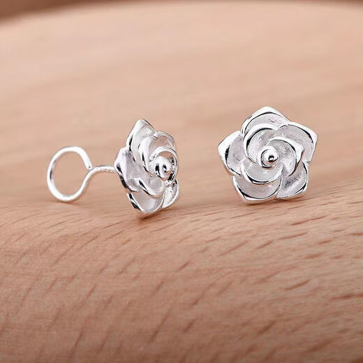 RSRDDY Lao Phoenix 9999 sterling silver earrings women's ethnic style rose earrings hypoallergenic earrings 2025 new style sterling silver rose hook earrings Lao Fengxiang same style 7.86g