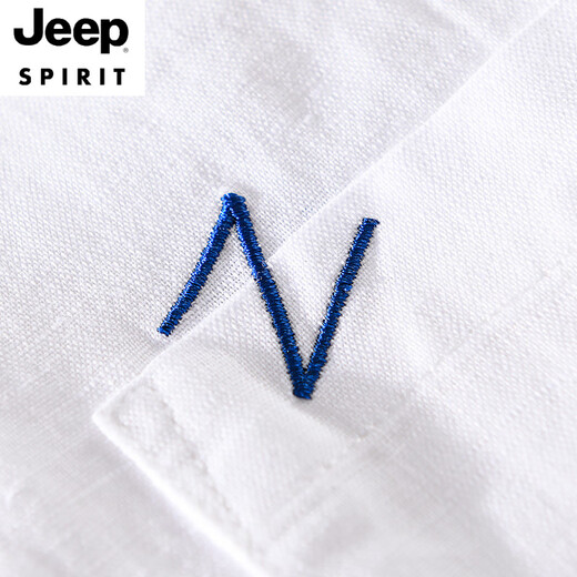 JEEP SPIRIT男士亚麻翻领短袖t恤宽松衬衫领上衣服有带领T棉麻料体恤麻布夏装 yunyi-9711黄色 2XL 155斤左右