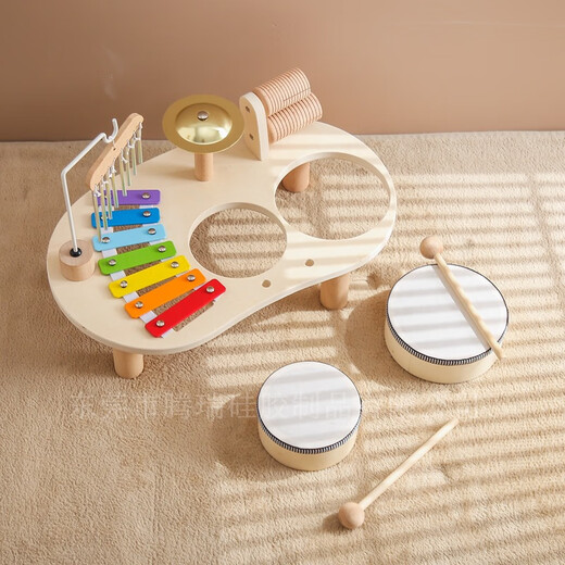 Children's early education training music table wooden Orff percussion instrument baby educational toy interest game table music table