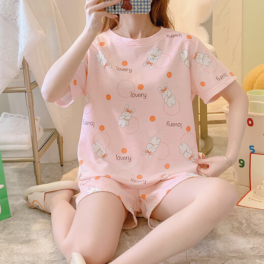 Arctic velvet pajamas for women in the summer new style sweet and cute style casual and casual summer can wear home clothes suit 1049 Rabbit M [Suggested 80-100Jin [Jin equals 0.5 kg]]