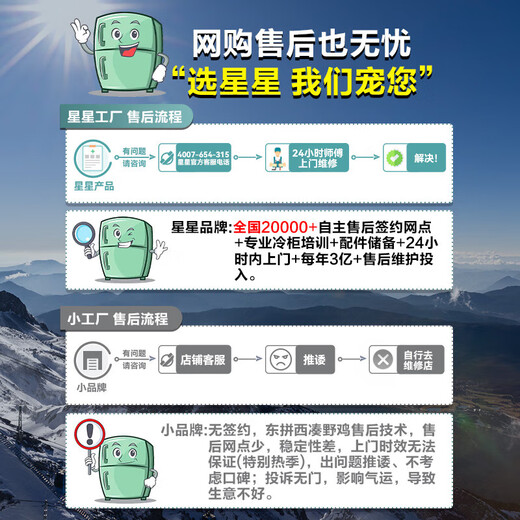 星星(XINGX)冰柜商用大容量全冷冻全冷藏冷柜卧式冰箱单温718g一级能效保鲜冷藏柜速冻柜BD/BC-718G