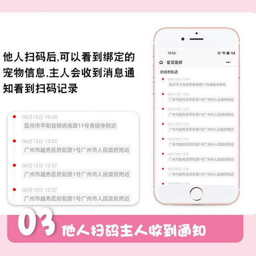 Pet Star Record Dog Card Cat Card Pet Brand Scan the QR code to locate Pet Anti-lost Identity Card Puppy Card (red)