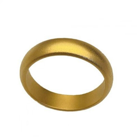 Fat Donglai's same style 18K gold plain ring, Hong Kong duty-free 999 ancient method 18k ring for male and female couples, plain ring, wide face, No. 7