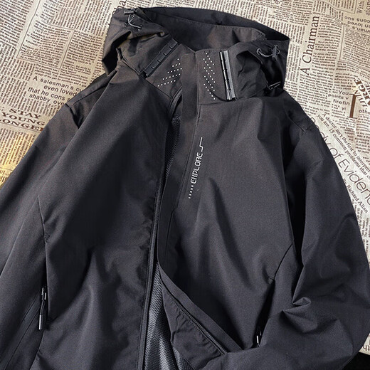 Benny Road Baleno Frühlings- und Herbstwindproof-Jacke Drei-in-eins-Windmantel wasserdichte Regendichte im Freien im Freien mit schwarzer großer Reitkleidung 6628 Khaki reguläre One Size M.