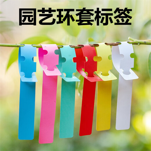 Shipton ring label PVC plastic label gardening supplies seedling label waterproof label orchid label buckle label three sections yellow 100 sheets